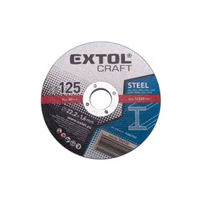   EXTOL CRAFT vágókorong acélhoz; 125×1,6×22,2mm,max. 12.200 ford/perc, (darabáras, de csak ötösével rendelhető)