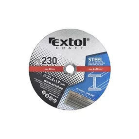   EXTOL CRAFT vágókorong acélhoz; 230×1,9×22,2mm, max. 6.600 ford/perc, (darabáras, de csak ötösével rendelhető)