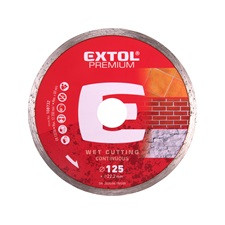 EXTOL PREMIUM gyémántvágó csempevágáshoz (sima), vizes vágásra; 125×2×22,2mm, max.12.250 ford/perc