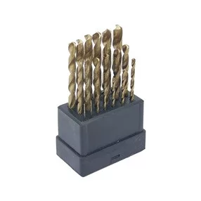   EXTOL CRAFT fémcsigafúró klt., 19db, TITÁN bevonatú, HSS; 1-10mm polírozott, műanyag dobozban