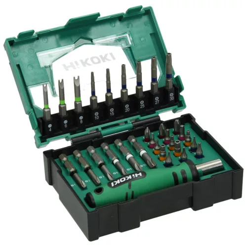 Hikoki 40030023 Bit-készlet, 1/4''-os, 31 darabos, csavarhúzó markolattal, II-es