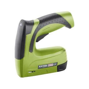   EXTOL CRAFT akkus tűzőgép, Li-ion; 3,6V, 1300 mAh, kapcsok: 6-14mm (11,3×0,7mm), szegek:6-14mm (1,2×1,0-2,0), max. 30 lövés/perc