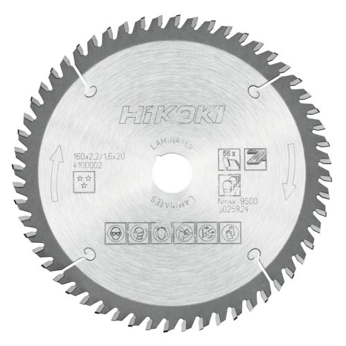 Hikoki 4100002 TCT fűrészlap, laminált, 160 x 20, z56, trapéz / lapos
