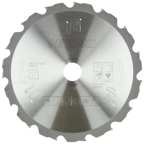 Hikoki 4100017 PCD fűrészlap, csiszolóanyagok, 230 x 30, z15, lapos