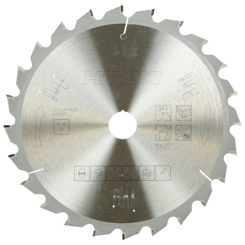 Hikoki 4100023 TCT fűrészlap, fa, 255 x 30, Z24, váltakozó / lapos