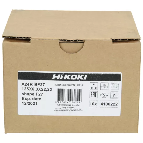 Hikoki 4100222 Nagyolótárcsa, 125 x 6,0 x 22,23 mm, inox,