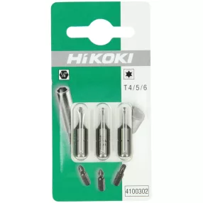   Hikoki 4100302 3 bit, 1/4''-os, Torx csavarokhoz, T4 / T5 / T6, 25