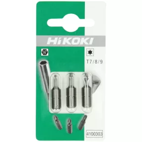   Hikoki 4100303 3 bit, 1/4''-os, Torx csavarokhoz, T7 / T8 / T9, 25