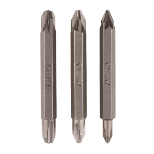 Hikoki 4100307 3 bit, 1/4''-os, dupla végű Phillips/Pozidriv PH1/PZ1, PH2/PZ2, PH3/PZ3, 60
