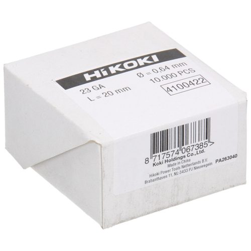 Hikoki 4100422 10000 bognárfejű szeg, 23 Gauge, 20 mm, egyenes,
