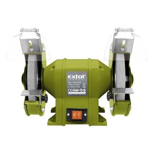 EXTOL CRAFT kettős köszörűgép 350W, száraz, 200×16×20mm; 2950 ford/perc, P36, P80, 11kg