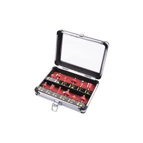   EXTOL PREMIUM felsőmaró klt.  12db, kissebb szett (alu kofferben) ; 8mm-es befogással, keményfém lapkás