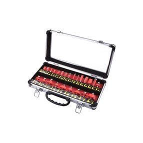   EXTOL PREMIUM felsőmaró klt.  24db (alu kofferben) ; 8mm-es befogással, keményfém lapkás