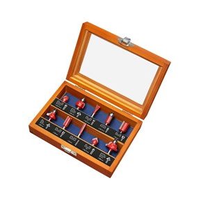   EXTOL PREMIUM felsőmaró klt.  10 db-os (fadobozban) ; 6mm-es befogással, keményfém lapkás, csapágyas, 8893310 élmarógéphez