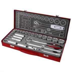   FORTUM dugókulcs klt. 1/2", 29db, 61CrV5; mattkróm FORTUM