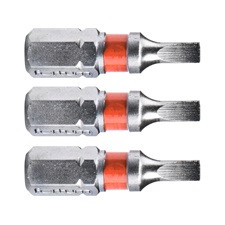 FORTUM behajtóhegy lapos, 3 db, S2 acél; 3×25mm, bliszteren