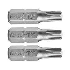 FORTUM behajtóhegy TORX, 3 db, S2 acél; T 30×25mm, bliszteren