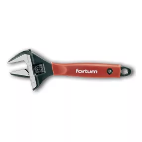   FORTUM állítható villáskulcs BW sorozat, 22,5 fok,61CrV5, gumírozott markolat; 212mm, / 8", foszfátozott, 0-38mm állítási tarto