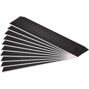   FORTUM pótpenge 10 db, fekete, tripla vágóéllel; 18×100×0,7mm, SK2 acél, HRC > 67,  tripla vágóéllel, lézeres élezés