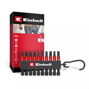   Einhell 10 részes ütvefúró bitkészlet karabinerrel, zsebkészlet, 50 mm