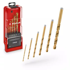 Einhell 6 részes HSS-G TiN fémfúrókészlet, Ø 2–8 mm