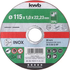   KWB AKKU-TOP INOX extra vékony vágókorong 115 x 22,23 x 1,0 mm (inox)