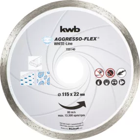   KWB PROFI WHITE-LINE AGGRESSO-FLEX® gyémánt vágótárcsa 115 x 22,23 x 5,0 x 1,8 mm