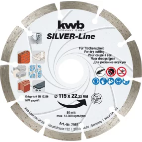  KWB PROFI SILVER-LINE CUT-FIX® gyémánt vágótárcsa 230 x 22,23 x 7,0 x 2,5 mm