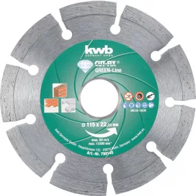   KWB PROFI GREEN-LINE CUT-FIX® gyémánt vágótárcsa 125 x 22,23 x 7,0 x 1,6 mm