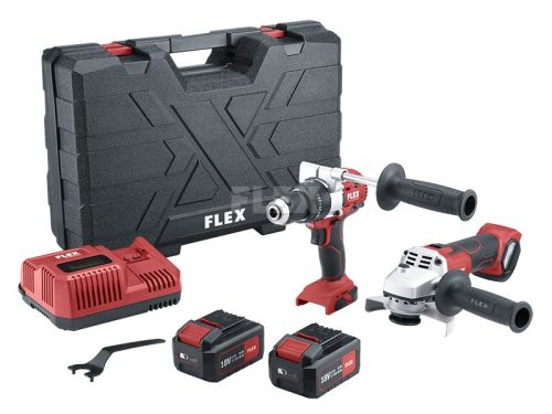 Flex PD 2G 18.0-EC FS55BC akkus ütvefúró + Flex L 125 18.0-EC akkus sarokcsiszoló szett