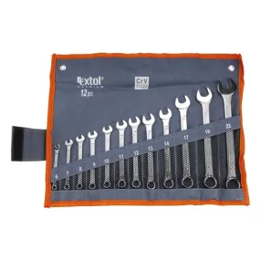   EXTOL PREMIUM csillag-villás kulcs klt., vászon tartóban, CrV. ; 12db, 6-22mm