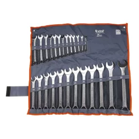   EXTOL PREMIUM csillag-villás kulcs klt., CrV., vászon tartóban ; 25db, 6-32mm