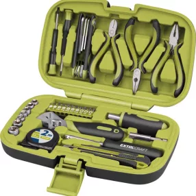   EXTOL CRAFT szerszámkészlet, 35db, 1/4" CV; 7 dugófej (5-11mm), áll.villáskulcs, fogók,órás csavarhúzók, imbuszkulcs,kés, mérőszalag