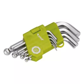   EXTOL CRAFT imbuszkulcs klt., rövid, Cr40 gömbfej, TÜV/GS; 9db, 1,5-10mm, bliszteren