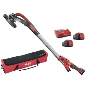   Flex GE MH 18.0-EC/8.0 Set+MH-R akkus hosszúszárú falcsiszoló csapott élszegmensű fejjel, 2db 8,0 Ah akkuval