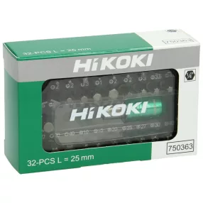   Hikoki 750363 Bit-készlet, 1/4''-os, 32 darabos, 25