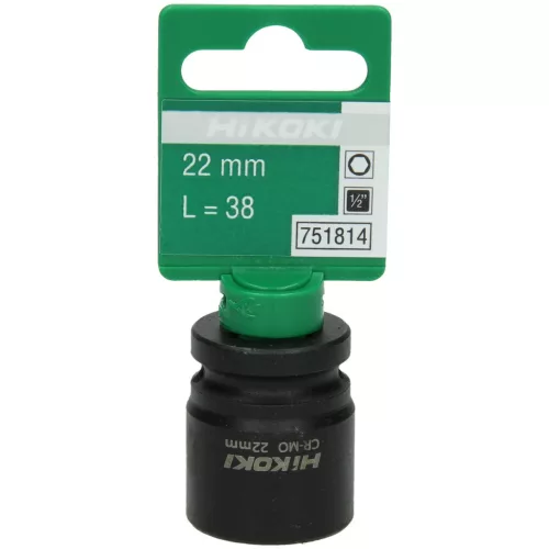 Hikoki 751814 1/2''-os dugókulcs, 22 x 38 mm,
