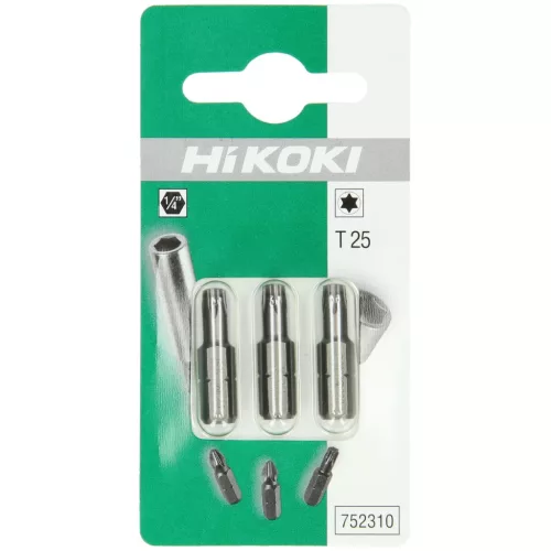 Hikoki 752310 3 bit, 1/4''-os, Torx csavarokhoz, T25, 25