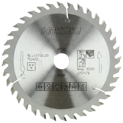 Hikoki 752403 TCT fűrészlap, fa, 150 x 20/16xZ36, váltakozó