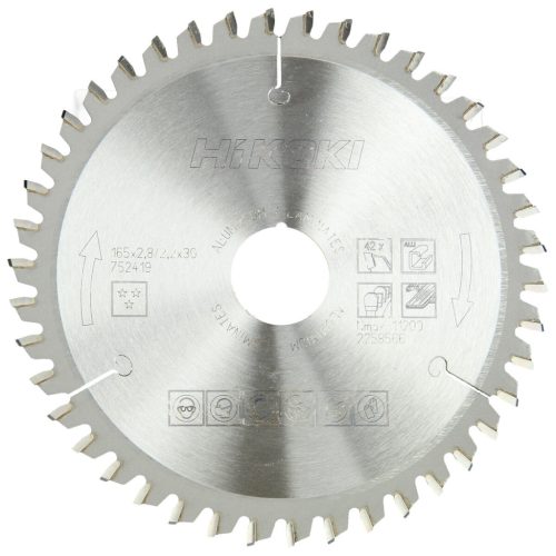 Hikoki 752419 TCT fűrészlap, laminált, alumínium, 165 x 30/20, z42, trapéz / lapos