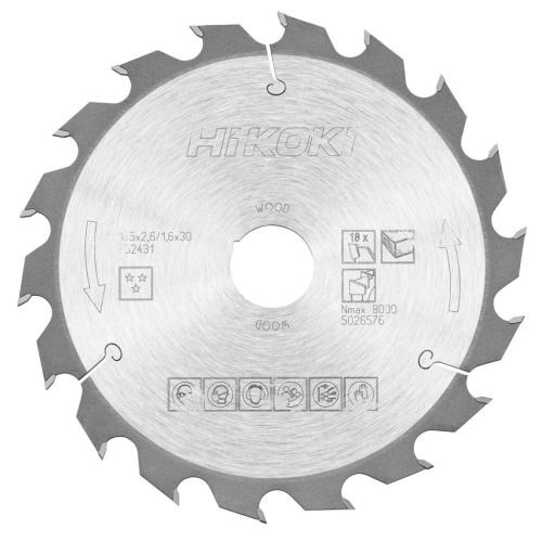Hikoki 752431 TCT fűrészlap, fa, 185 x 30, Z18, váltakozó