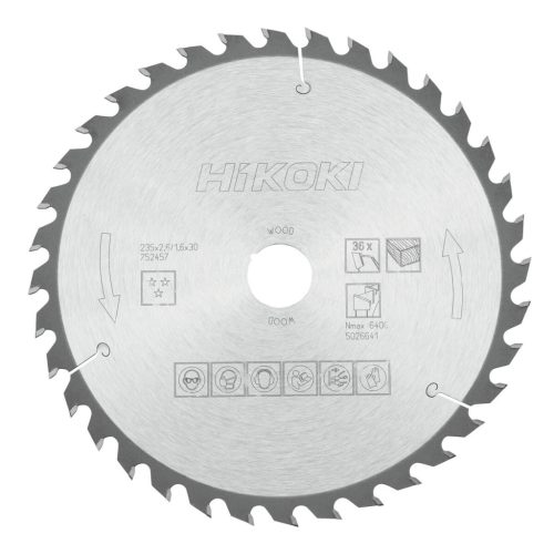 Hikoki 752457 TCT fűrészlap, fa, 235 x 30, Z36, váltakozó