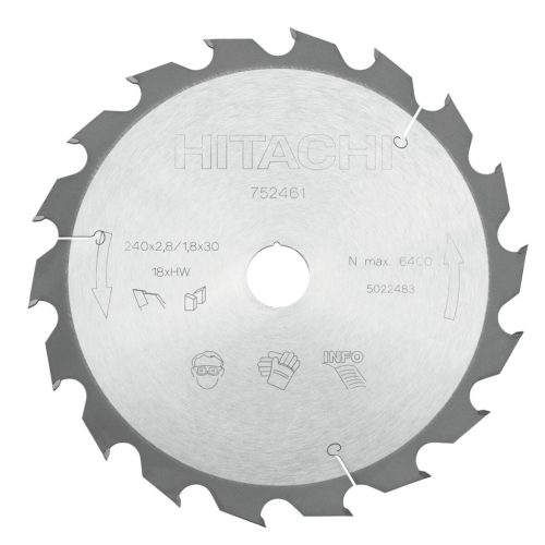 Hikoki 752461 TCT fűrészlap, fa, 240 x 30 x Z18, váltakozó