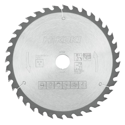 Hikoki 752462 TCT fűrészlap, fa, 240 x 30, Z36, váltakozó