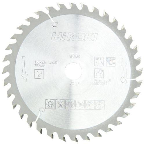 Hikoki 752481 TCT fűrészlap, fa, 165 x 20, Z36, váltakozó