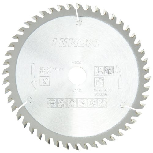 Hikoki 752482 TCT fűrészlap, fa, 165 x 20, Z48, váltakozó