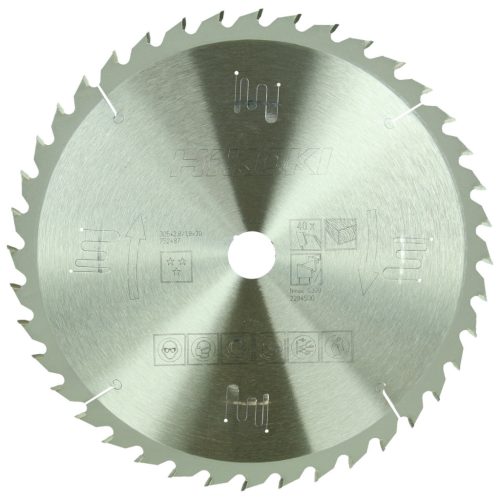 Hikoki 752487 TCT fűrészlap, fa, 305 x 30, Z40, váltakozó