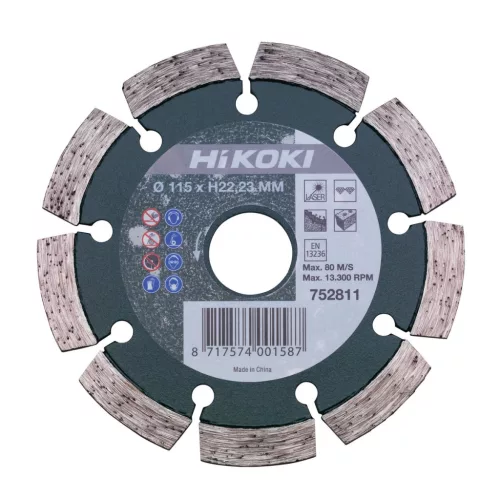 Hikoki 752811 Gyémánttárcsa, 115 x 10,0 x 22,23 mm, Universal
