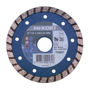   Hikoki 752821 Gyémánt darabolótárcsa, 115 x 22,2 x 6 mm, Turbo