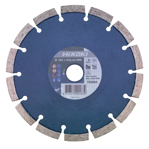 Hikoki 752854 Gyémánttárcsa, 180 x 10,0 x 22,23 mm, Concrete